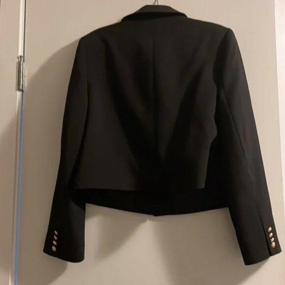 Black cropped blazer with gold buttons - Picture 4 of 4